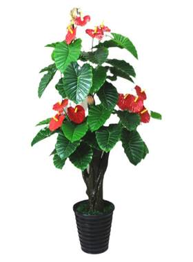 假树红掌仿真花假花盆栽落地大绿植客厅室内花装饰仿真植物塑料花