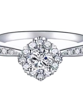 正品莫桑石女s925银镀铂金设计高级独立仿真灿若星辰结婚食指婚戒