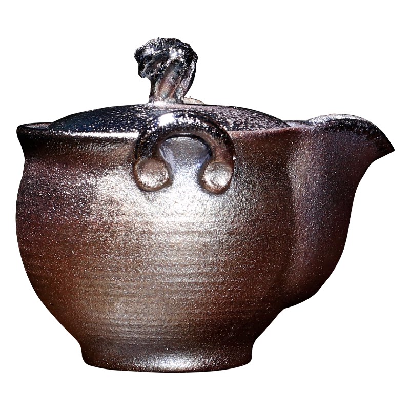 建水紫陶柴烧宝瓶手抓壶普洱茶壶