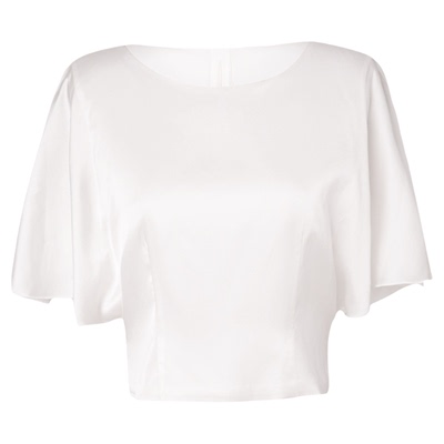 tanni光泽感简约百搭荷叶袖上衣