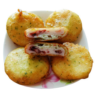 鲁享海苔章鱼饼半成品章鱼饼鱼饼海鲜饼油炸小吃速冻食品餐饮点心