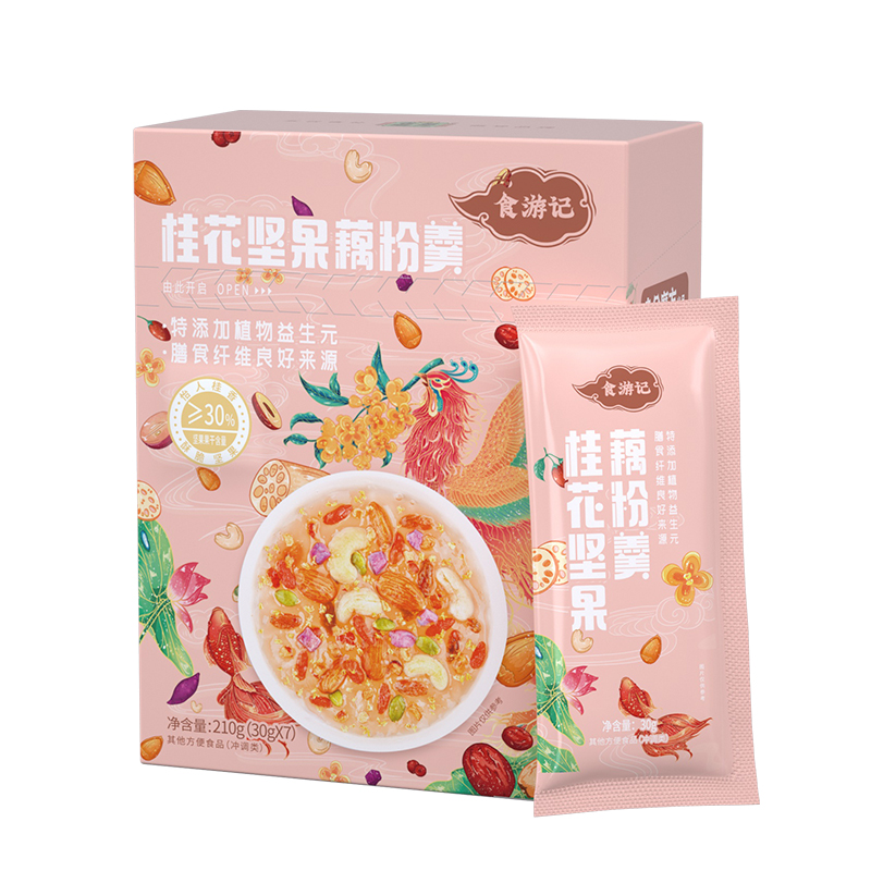 老金磨方 桂花坚果纯莲藕粉羹懒人冲饮即食速食早晚代餐饱腹食品