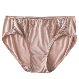 徐凰100%真丝蚕丝无痕内裤女夏薄款中腰桑蚕丝蕾丝套装透气夏季