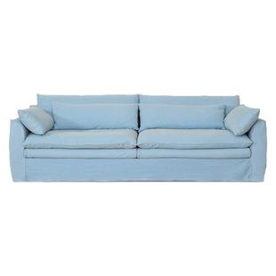 POZON朴琢/风信子牛仔布侘寂风布艺棉麻沙发怀抱可拆洗亚麻奶油风