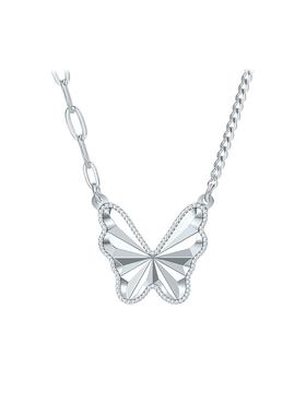 周六福饰品项链女闪光蝴蝶链坠