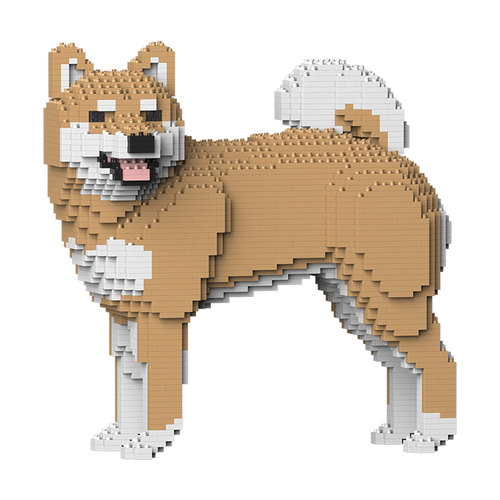 JEKCA积卡柴犬积木益智玩具摆件巨大型拼装玩具开业新居生日礼物