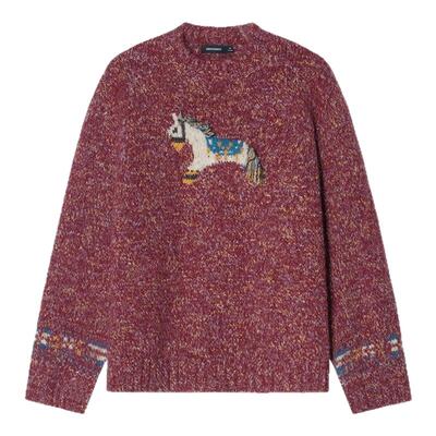 【马年限定 羊毛混纺】Unvesno(UN)手工流苏提花小马男女款毛衣