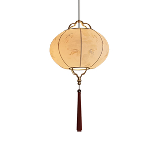 宋代美学吊灯禅意圆形新中式古风灯笼民宿装饰艺术灯酒馆灯具