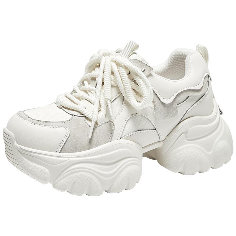 Lee Cooper6cm增高老爹鞋女2026秋季松糕鞋百搭ins休闲运动小白鞋