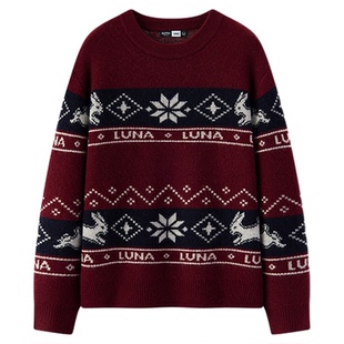 商场同款|森柔森马哈利波特联名毛衣女冬费尔岛2025新款慵懒毛衫