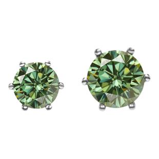GRGR S925 moissanite earring 纯银绿色莫桑钻耳钉男嘻哈女耳饰