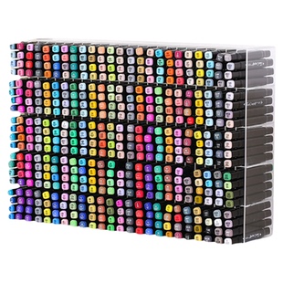 【免安装】丙烯马克笔收纳架平插横放笔架展示架桌面彩笔文具店学生美术画笔收纳笔架陈列架笔搁亚克力彩笔架