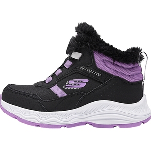 斯凯奇outlets儿童靴子秋冬款加绒加厚保暖女童运动鞋舒适大棉鞋