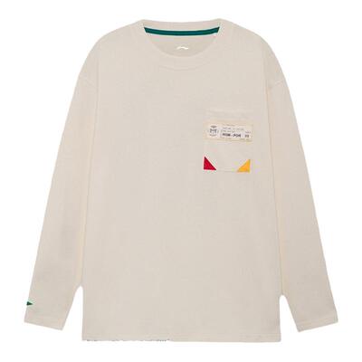 李宁正品新款男子篮球系列运动休闲时尚印花圆领长袖T恤ATLR113