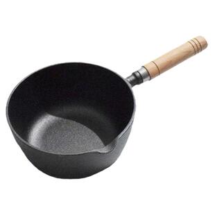 铸铁小炒锅泼油锅炸丸子锅家用加厚无涂层平底锅热油小炸锅淋油锅