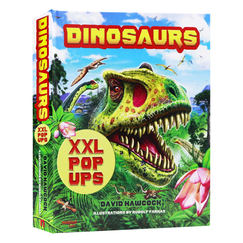 恐龙3D立体书 英文原版 XXL Pop Up Dinosaurs 儿童趣味科普百科活动与玩具书亲子互动精装大开本立体书 恐龙知识认知 Nui Nui