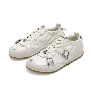 吴宣仪同款|SUGARSU酥履 新款复古休闲德训拼色芭蕾阿甘鞋女