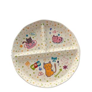 佩尔森可爱分格餐盘高级感家用211减脂餐盘分格减肥专用儿童深圆