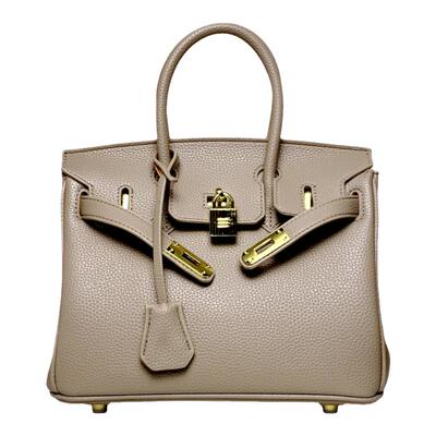 出口铂金荔枝纹软皮凯莉包手提包