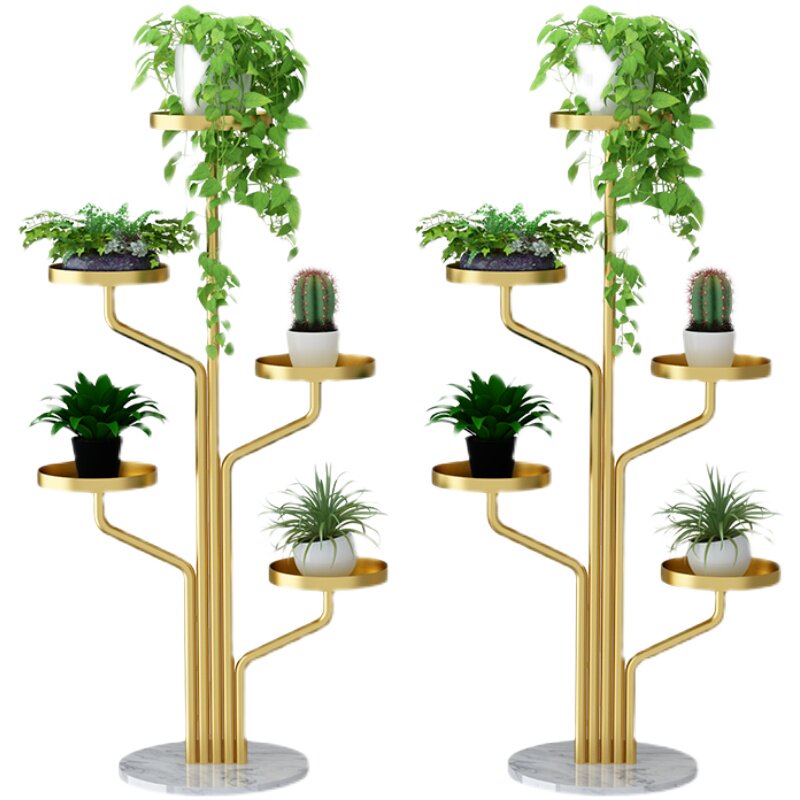 花架客厅落地式阳台室内铁艺简约植物置物架子移动多层花盆放置架