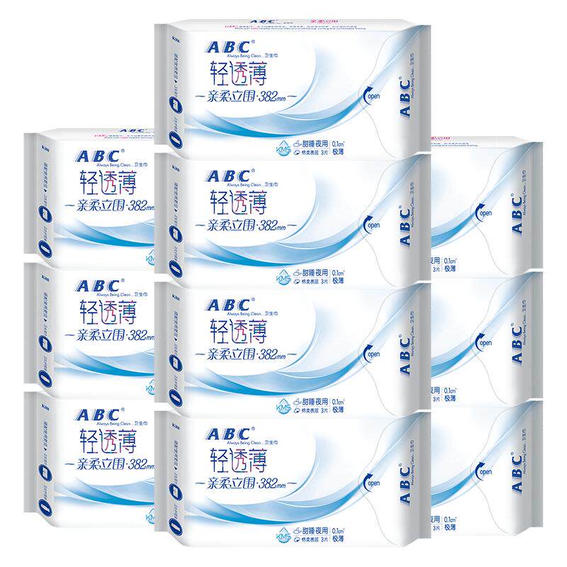 ABC卫生巾10包380mm超薄棉柔