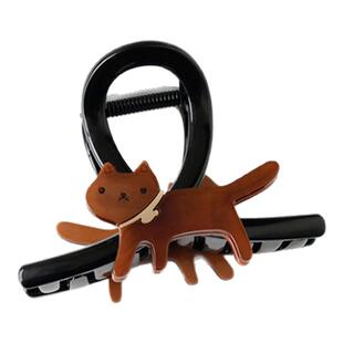 韩国卡通醋酸猫咪抓夹女个性小众高颜值发夹后脑勺发卡可爱鲨鱼夹