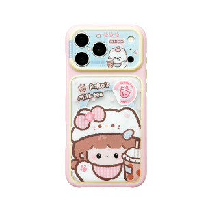 肉肉酱奶茶搭子适用iPhone17ProMax磁吸手机壳原创新款17磨砂精孔内置缓冲气囊防摔苹果16保护套15卡通可爱