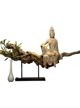 新中式实木天然根艺风化木摆件