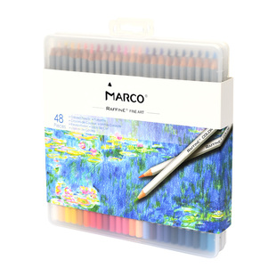Marco马可彩铅美术生专用彩色铅笔油性彩铅笔小学生专用48色彩色铅笔绘画专用彩铅初中生专用彩铅笔幼儿园