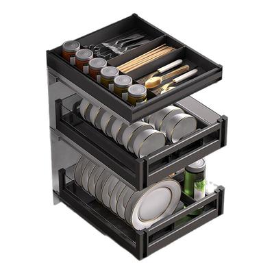 350碗篮三层400橱柜拉篮小抽屉式