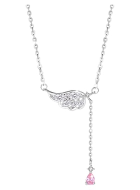 雅影天使之翼925纯银项链女小众