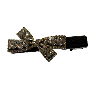 韩国进口发饰高级感水钻蝴蝶结发夹小香风边夹碎发卡刘海夹子头饰