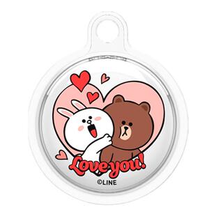 linefriends布朗熊airtag保护套防丢器苹果定位器保护壳卡通可爱透明度tag套防丢神器宠物防丢项圈airtag外壳