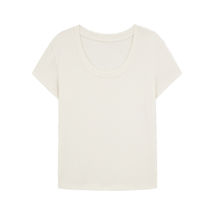 「MISAZ」夏日开场!凉爽U领打底T恤 弹力面料 基础纯色内搭上衣