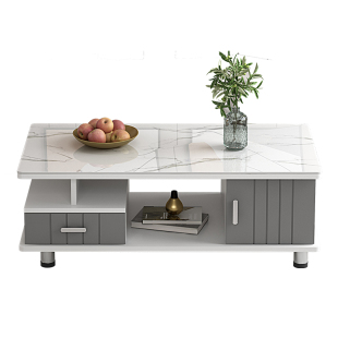 茶几客厅家用2026新款小户型现代简约玻璃茶桌岩板茶几电视柜组合