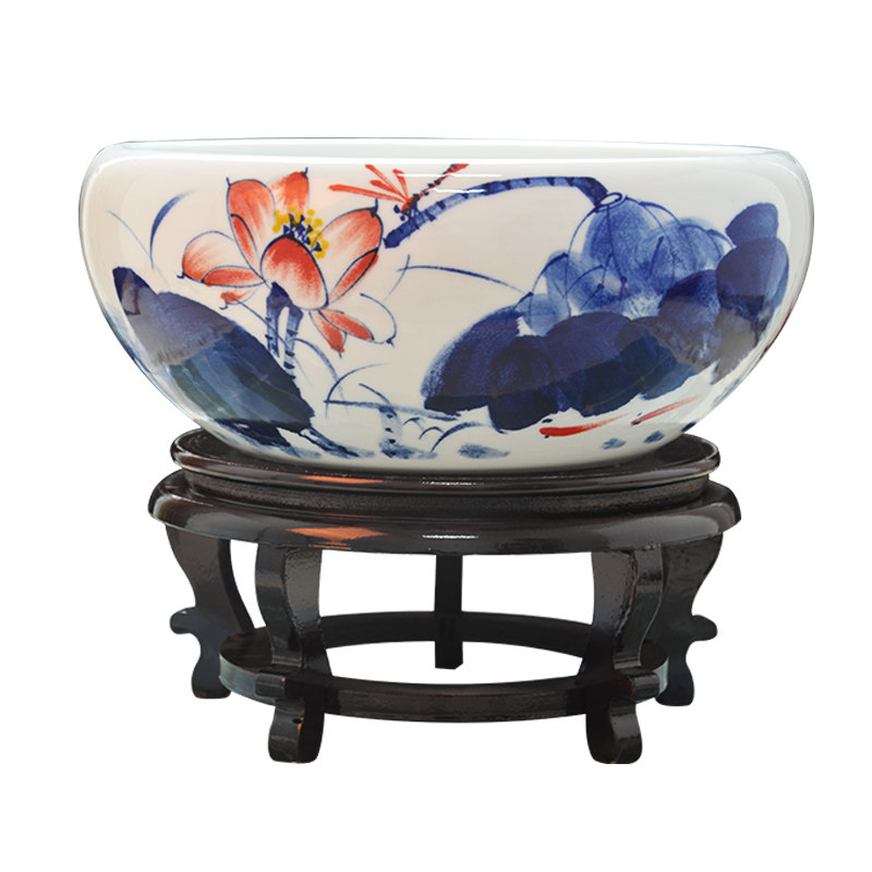 景德镇陶瓷花瓶瓷器花插青花瓷箭筒山水图书字画缸雨伞桶客厅摆件