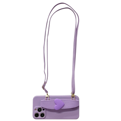 简约爱心手腕带挂绳防摔手机壳