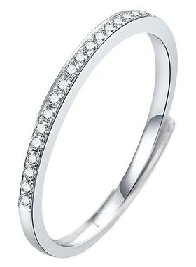 S925银排钻戒指女时尚气质文艺