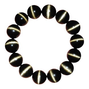 天然金曜石手串 一线天猫眼金刚圈360度东海可塘宝石圆珠手串