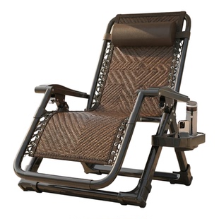 藤椅躺椅折叠午休睡椅办公室沙滩椅成人休闲靠椅夏天老人家用逍遥