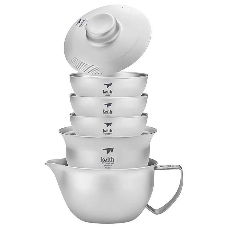 铠斯双层纯钛功夫茶具茶杯套组