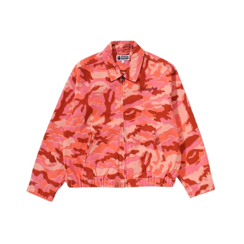 BAPE迷彩图案工装拉链夹克外套