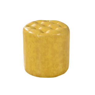 真皮皮凳子圆凳换鞋凳家用沙发凳客厅实木矮凳KTV方凳坐墩小板凳