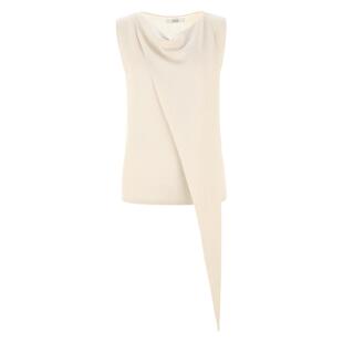 wana try天丝无袖飘带上衣不对称高级感针织衫女装夏季新款背心女