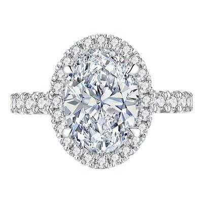 Cevol新奢钻石 璀璨系列 18K铂金培育结婚围镶钻石戒指女