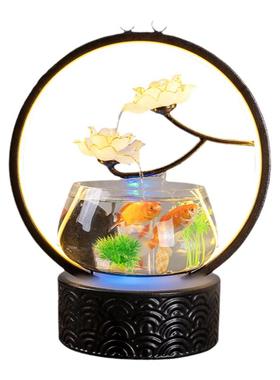 彩畔简约流水鱼缸摆件