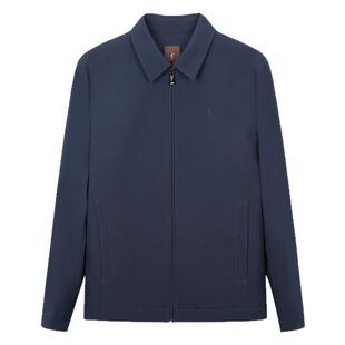 才子男装夹克男2025春秋季修身商务休闲正装行政短款黑色翻领外套