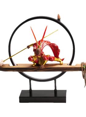 创意茶室茶宠摆件陶瓷带灯