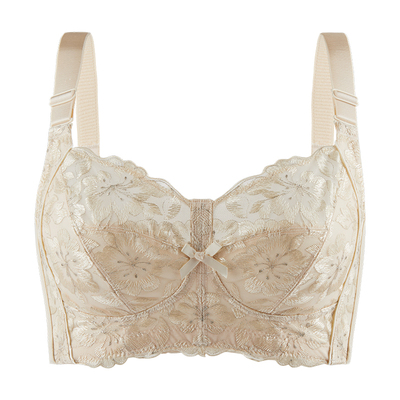 安娜蜜语内衣女大胸显小调整型提拉收副乳防下垂夏季透气薄款文胸