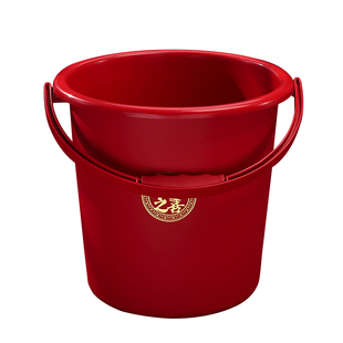 乔迁之喜塑料水桶家用提手带盖大号搬家红桶喜庆加厚结婚陪嫁喜桶